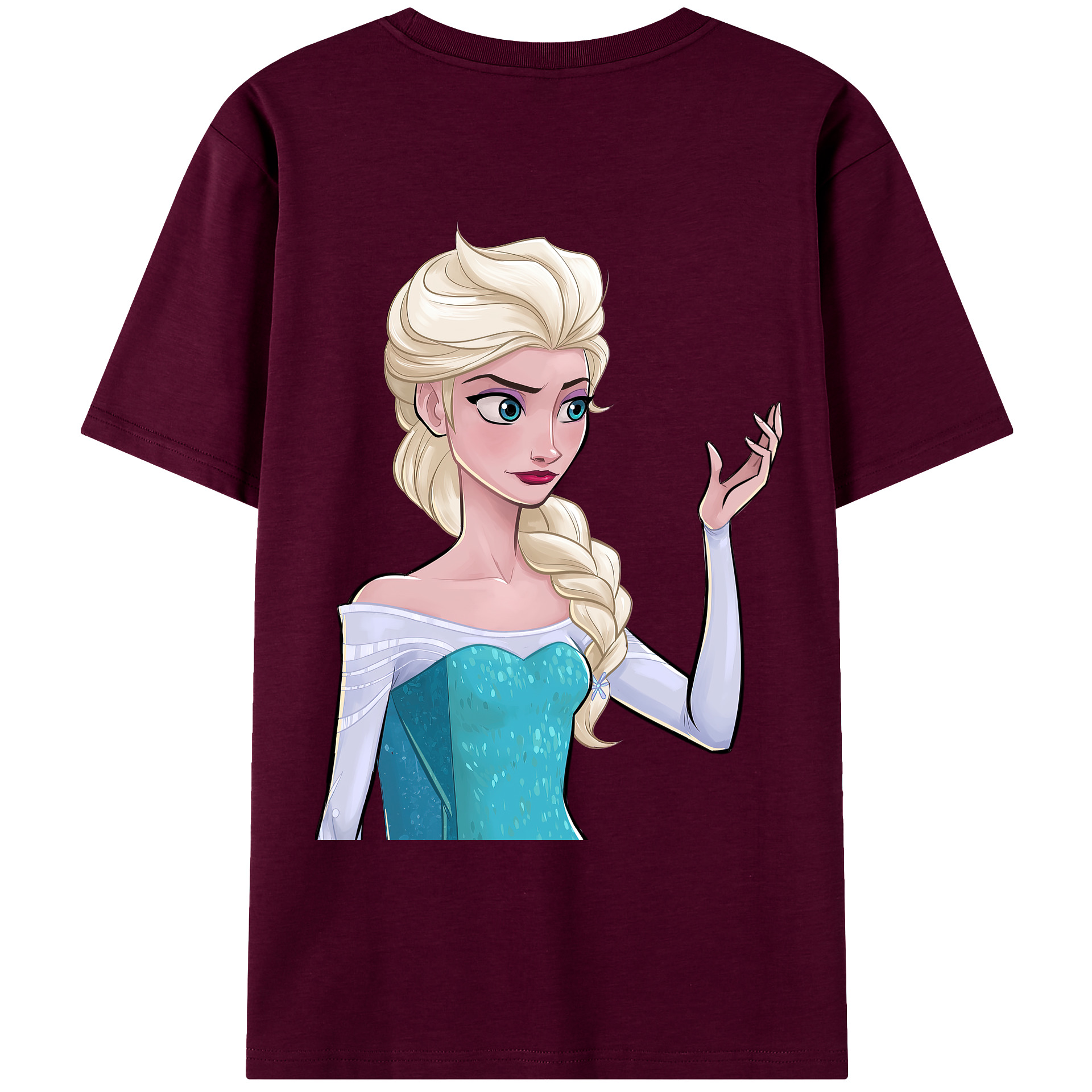 （画像用） アナと雪の女王 アンナ エルサ Frozen Anna Elsa レディース半袖Tシャツ(バックプリント)